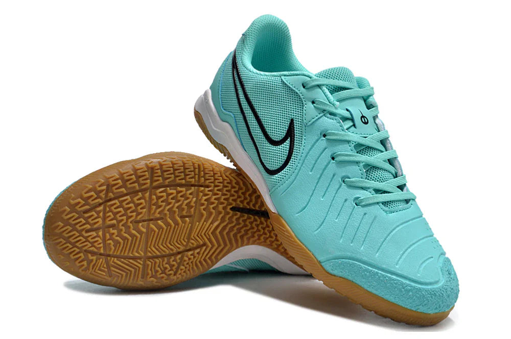 Chuteira Futsal Nike Tiempo Legend 10 IC AZUL, ideal para jogos em quadra, confortável e com excelente tração.