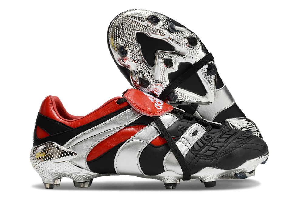 Chuteira Adidas Predator Accelerator FG - Preta e Vermelha