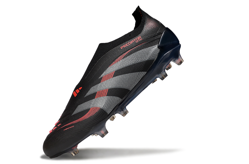 Chuteira Adidas Predator Elite FG Laceless - Preta e Vermelha