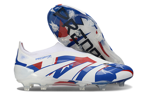 Chuteira Adidas Predator Elite FG LL - Azul, Branca e Vermelha
