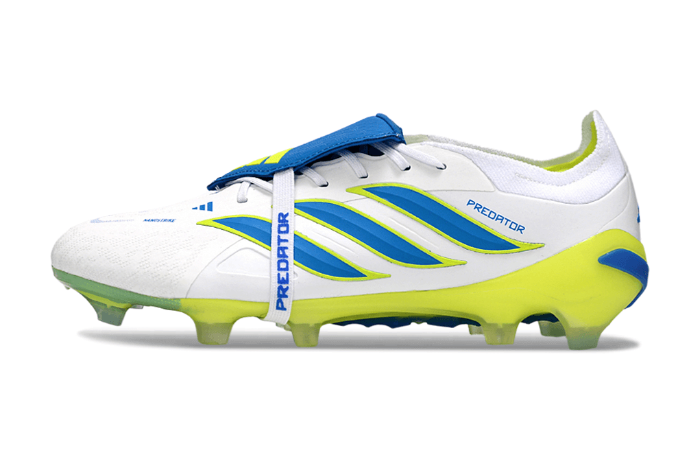 Chuteira Adidas Predator Elite FG 26 - "Finishers Steel" - Branca e Amarela