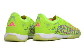 Chuteira Futsal Adidas Predator Elite Fold-Over Tongue IC - Verde, Rosa e Roxa