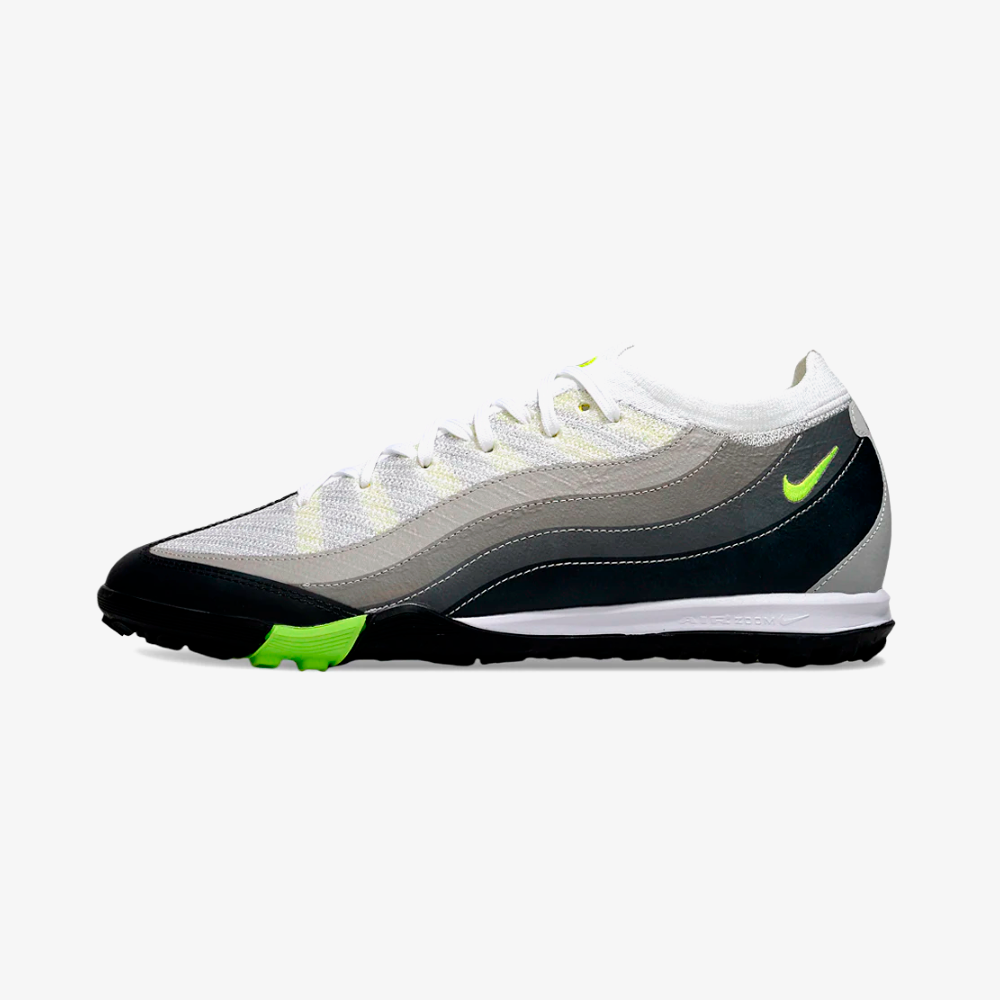 Chuteira Nike Air Zoom Mercurial Vapor 16 Elite Air Max 95 TF - Branca e Preta