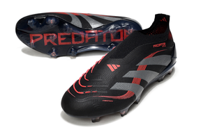 Chuteira Adidas Predator Elite FG Laceless - Preta e Vermelha