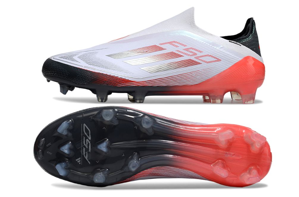 Chuteira Adidas F50 FG Elite Branca, Vermelha e Preta