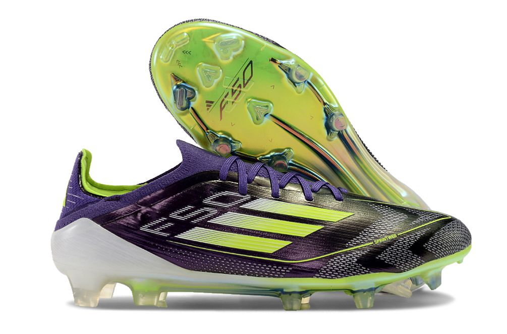 Chuteira Adidas F50 FG Roxa e Verde "Fast Reborn"