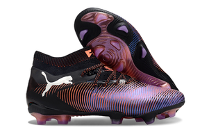 Chuteira Puma 8 Ultimate FG Preta e Roxa - Neymar, ideal para desempenho em campo.