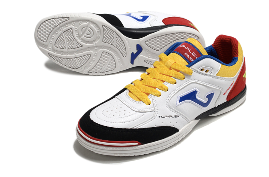 Chuteira de Futsal JOMA IC Branca, Azul e Vermelho