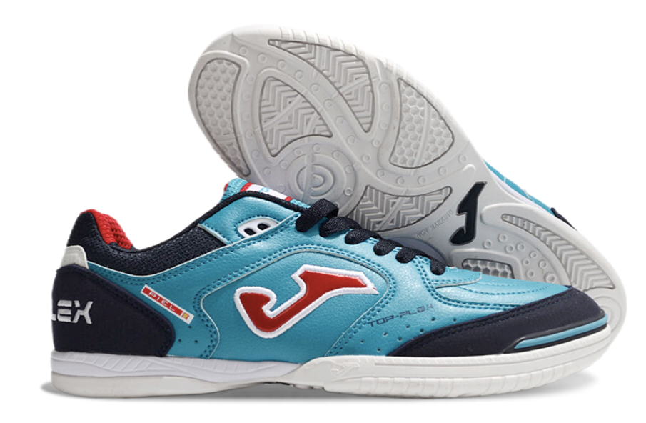 Chuteira de Futsal JOMA IC Verde e Vermelha com design moderno e sola adequada para quadras.