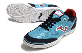 Chuteira de Futsal JOMA IC Verde e Vermelha com design moderno e confortável, ideal para jogos.