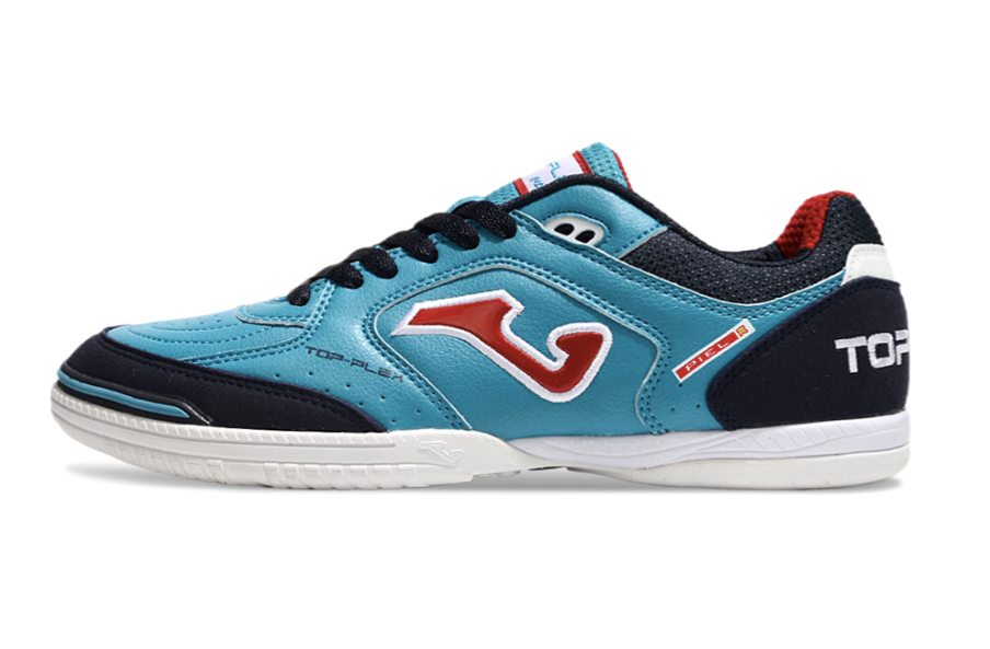 Chuteira de Futsal JOMA IC Verde e Vermelha, ideal para jogos em quadras internas e conforto ao jogar futebol.