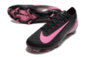 Chuteira Nike Air Zoom Mercurial Vapor 16 Elite FG Preta e Rosa com design aerodinâmico e tecnologia Air Zoom