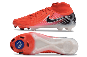 Chuteira Nike Phantom Luna Elite NU FG Vermelha, Preto e Branco com design avançado e sola FG.