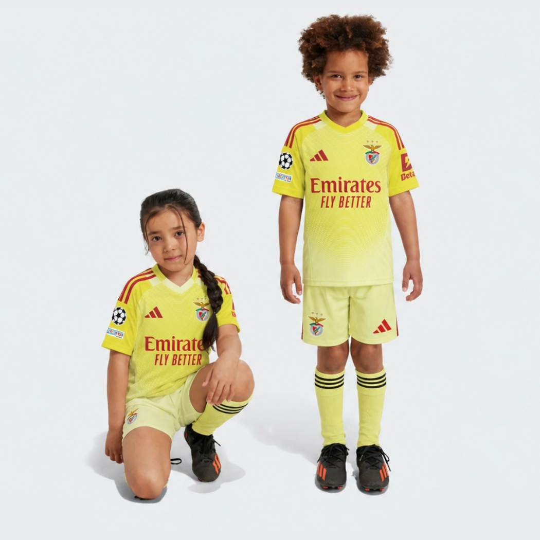 Conjunto Infantil Benfica Guarda Redes  Amarelo - 2025/26