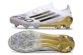 Chuteira Adidas F50 FG Elite Branca e Dourada