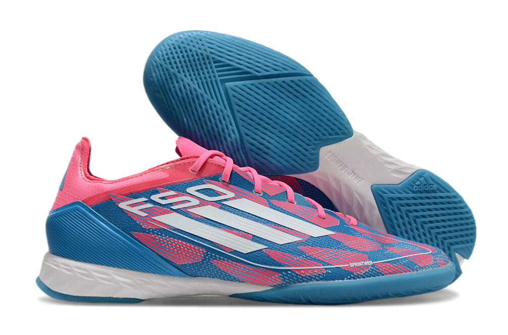 Chuteira Futsal Adidas F50 IC Azul e Rosa