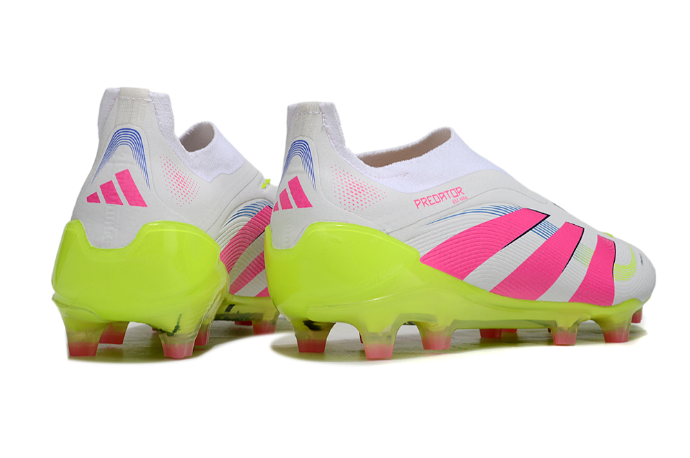 Chuteira Adidas Predator Elite FG - Branca, Rosa e Amarela