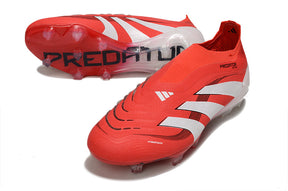 Chuteira Adidas Predator Elite FG Laceless - Vermelha e Branca