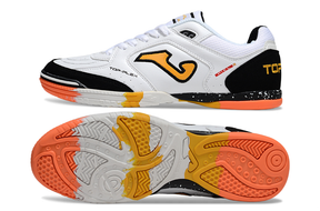 Chuteira Futsal Joma Top Flex Rebound IC Branca, Preta e Laranja