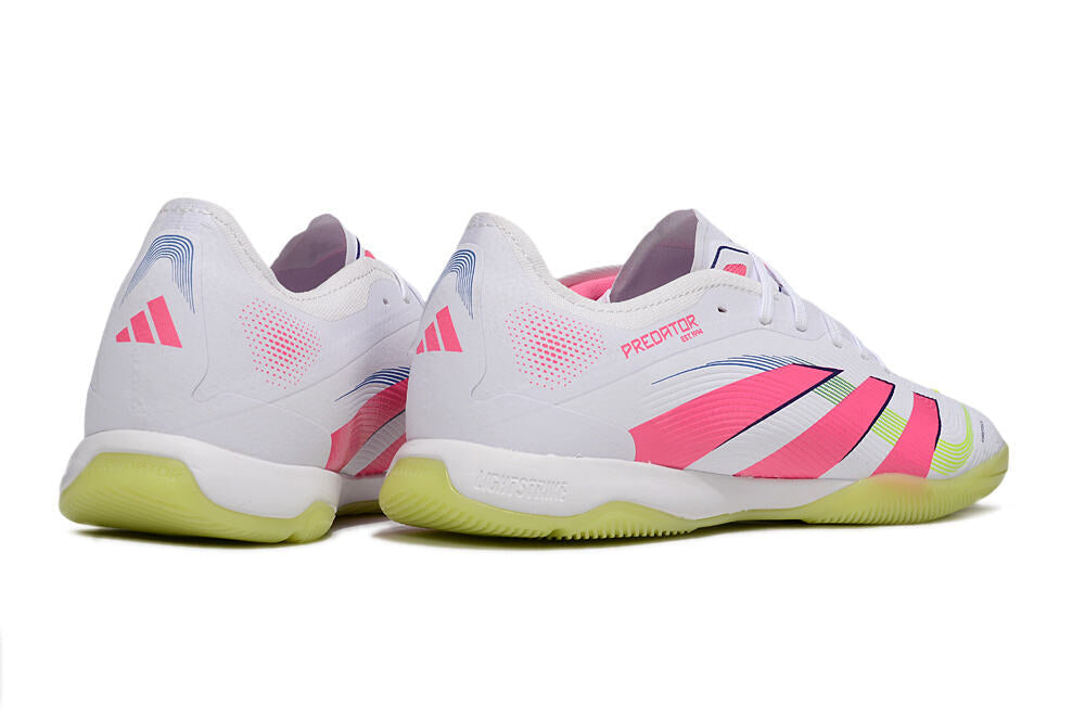 Chuteira Futsal Adidas Predator Elite Fold-Over Tongue IC - Branca, Verde, Rosa e Roxa