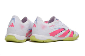 Chuteira Futsal Adidas Predator Elite Fold-Over Tongue IC - Branca, Verde, Rosa e Roxa