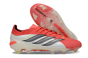 Chuteira Adidas Predator Elite FG 26 - "Finishers Steel" - Vermelha e Branca, design moderno e tecnologia de ponta.