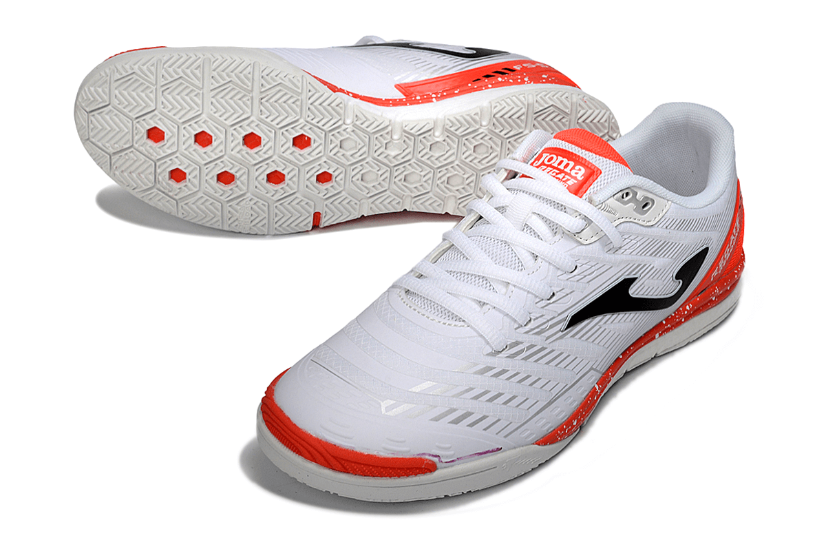 Chuteira Futsal Joma Regate Rebound IC Branca e Laranja