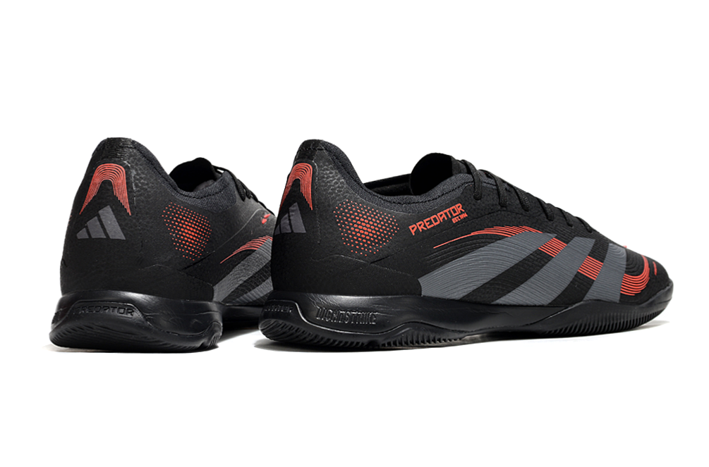 Chuteira Futsal Adidas Predator Elite Fold-Over Tongue IC - Preta, Cinza e Vermelha