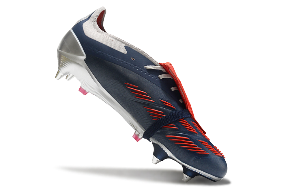 Adidas Predator Elite Fold-Over Tongue SG - Prata, Azul e Vermelha