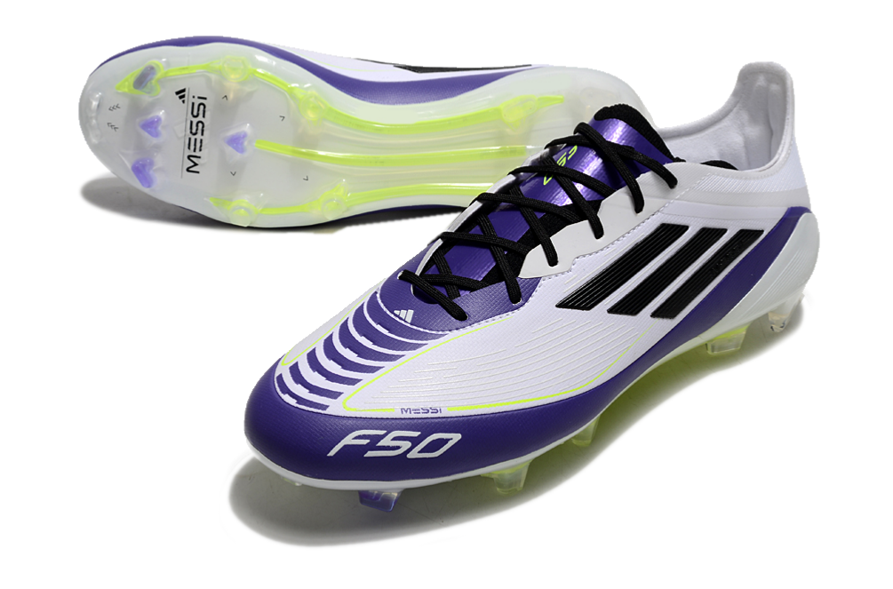 Chuteira Adidas F50.1 FG Branca, Roxa e Preta