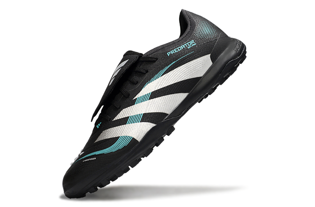 Chuteira Adidas Predator Elite Fold-Over Tongue TF - Preta, Prata e Azul