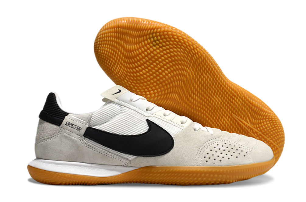 Chuteira Futsal Nike Street Gato IC - Cinza, Branca e Preta