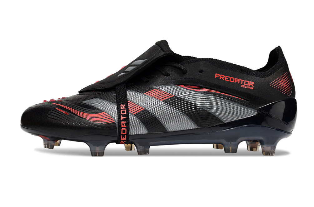 Chuteira Adidas Predator Elite FG Tongue Preta e Vermelha