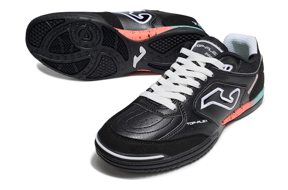 Chuteira Futsal Joma Top Flex Rebound IC Preta e Branca
