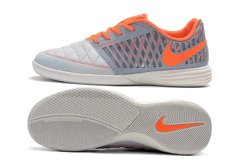 Chuteira Futsal Nike Lunar Gato IC Cinza e Laranja