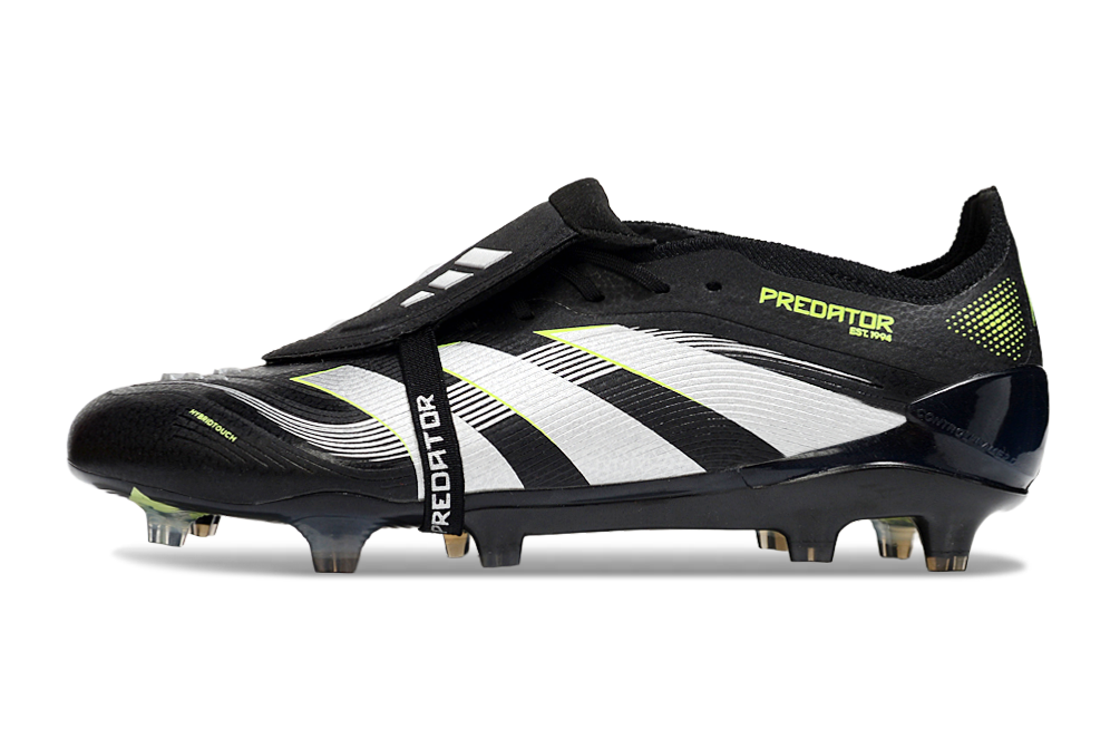 Chuteira Adidas Predator Elite Fold-Over Tongue FG - Preta, Verde e Branca