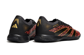 Chuteira Futsal Adidas Predator Elite Fold-Over Tongue IC - Preta, Laranja e Dourada