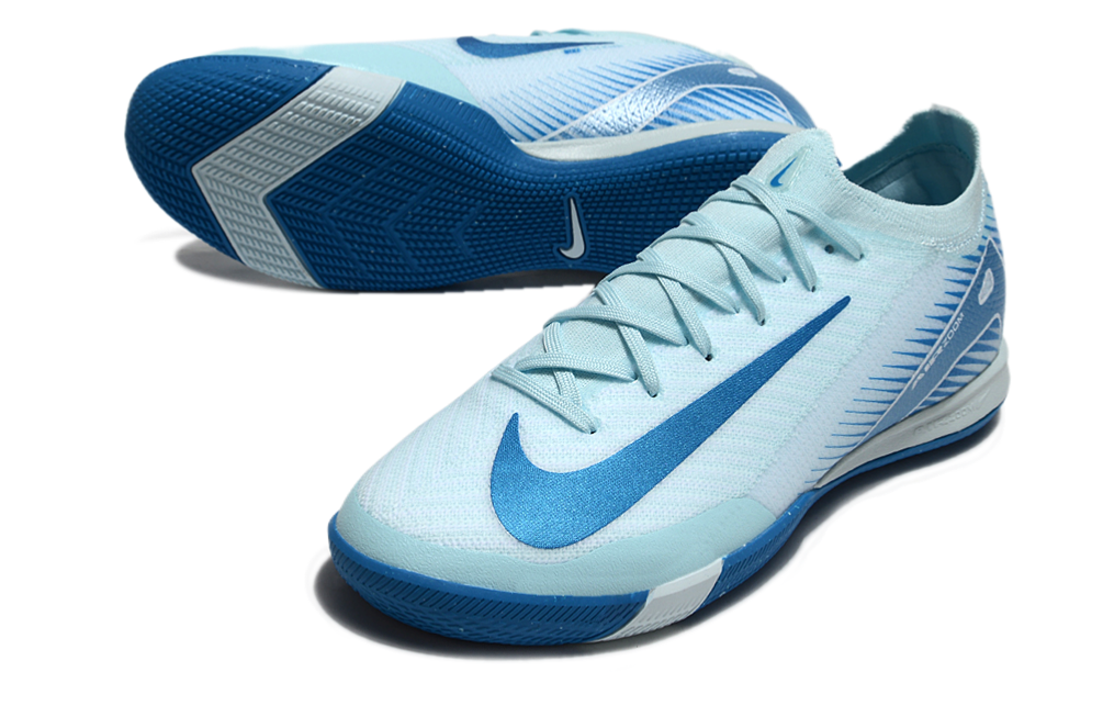 Chuteira Futsal Nike Mercurial Air Zoom Vapor 16 IC - Azul em azul vibrante, ideal para velocidade e controle na quadra.