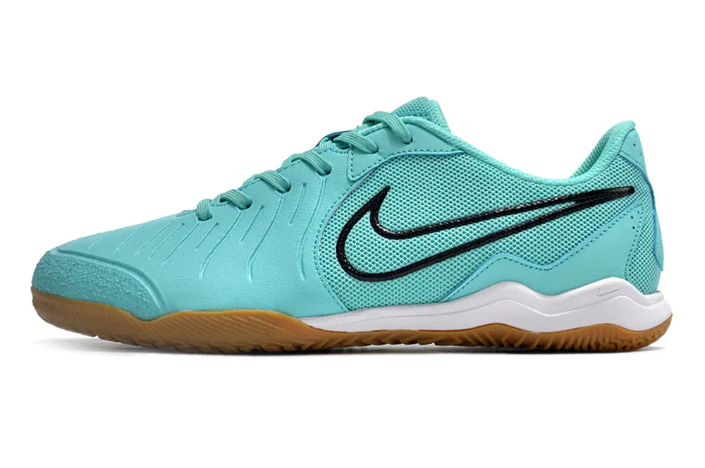 Chuteira Futsal Nike Tiempo Legend 10 IC AZUL com design em azul e detalhes em preto para desempenho em quadras.