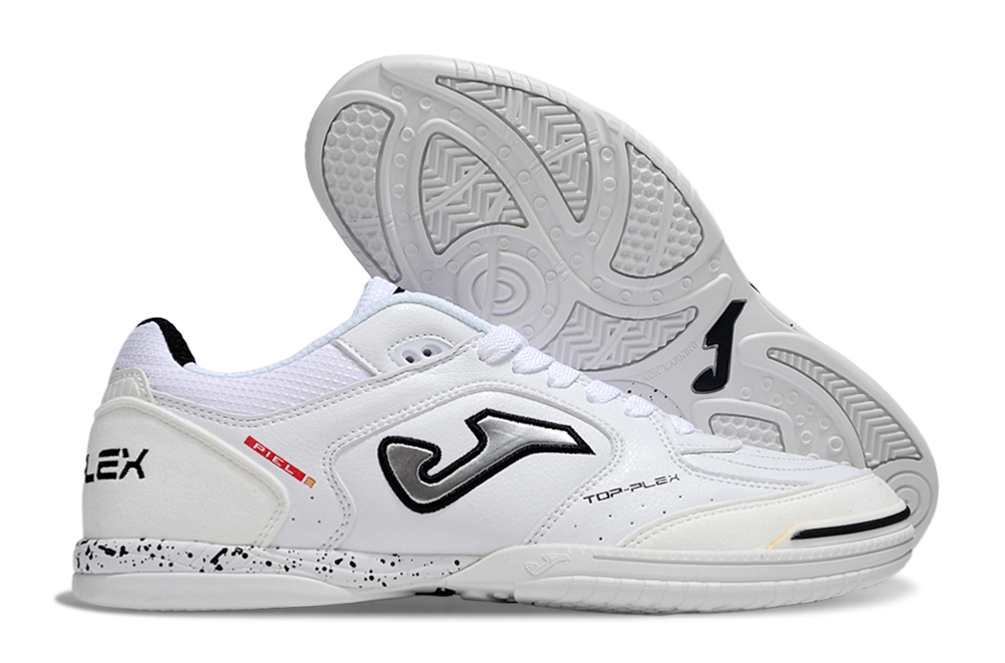 Chuteira Futsal Joma Top Flex Rebound IC Branca e Prata