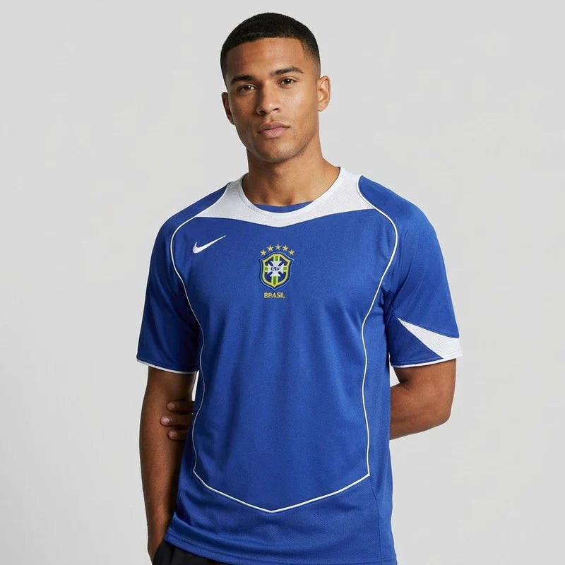 Camisola Brasil Away 04/05 Azul Retro - Nike