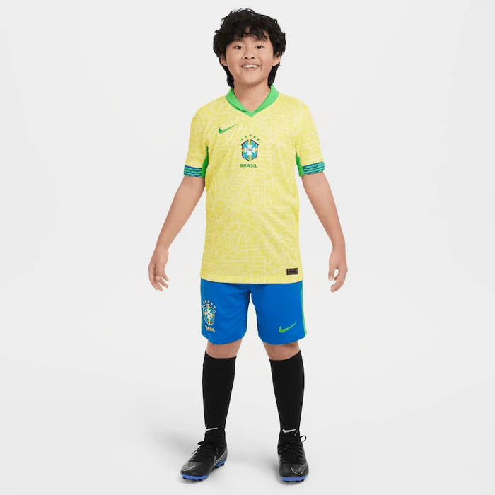 Conjunto Infantil Brasil 24/25 Amarelo - Nike