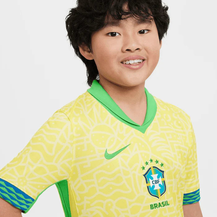 Conjunto Infantil Brasil 24/25 Amarelo - Nike