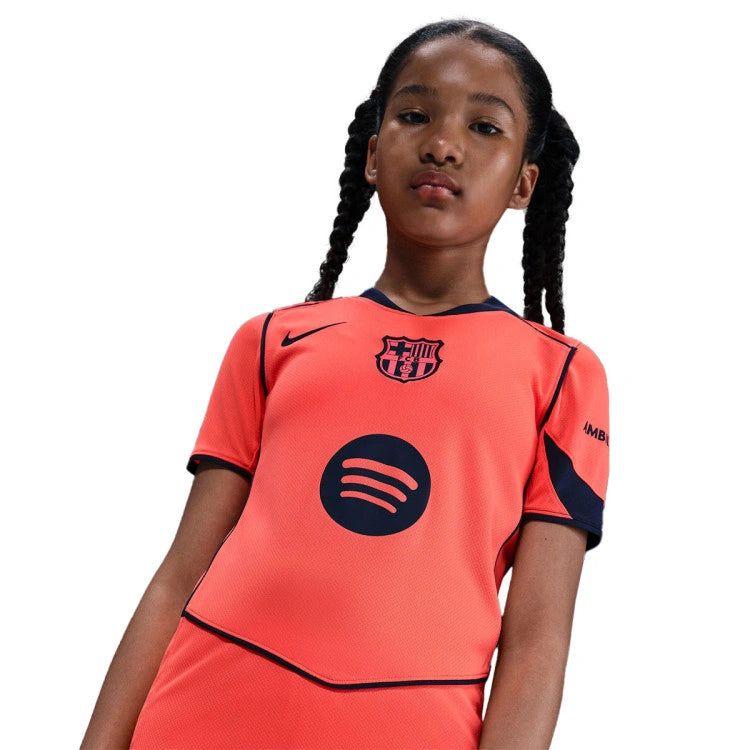 Conjunto Infantil FC Barcelona total 90 laranja 2025/26 - Nike
