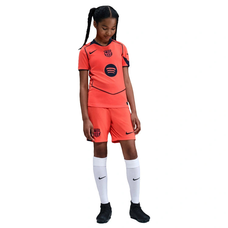 Conjunto Infantil FC Barcelona total 90 laranja 2025/26 - Nike