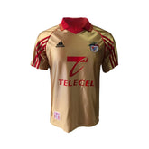 Camisola Benfica Alternativa 98/99, camiseta de futebol com detalhes em vermelho e dourado.