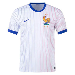 Camisola França away 24/25 Branco com detalhes em azul e emblema da seleção.