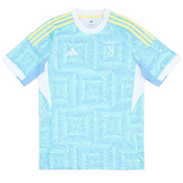 Camisola Juventus Away 2025/26 com design moderno e cores azul e amarelo, oficial da equipe italiana.