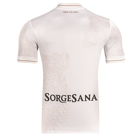 Camisola Napoles alternativo branca 2025/26, vista traseira mostrando detalhes do design e logo SorgenSana.