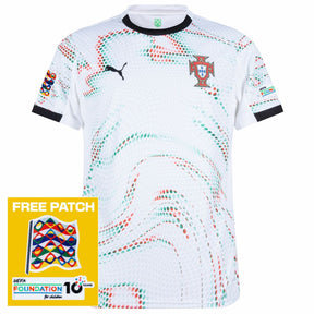 Camisola Portugal away 25/26 com patch gratuito da Liga das Nações, disponível na OLYMPIC STORE.
